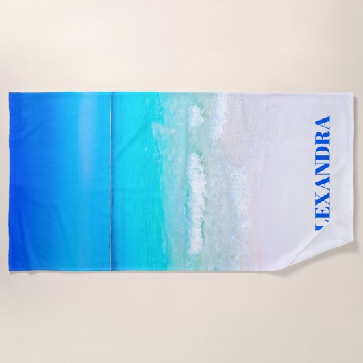 Serviette De Plage Ocean Wave Beach Scène moderne (Devant)