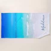 Serviette De Plage Ocean Wave Beach Scène moderne (Devant)