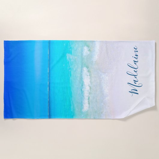 Serviette De Plage Ocean Wave Beach Scène moderne (Devant)
