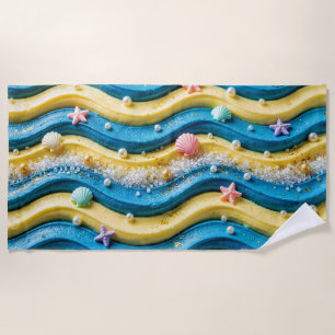 Serviette de plage Ocean Wave Cake - Côte maritime