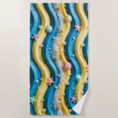 Serviette de plage Ocean Wave Cake - Côte maritime (Devant)
