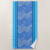 Serviette de plage Ocean Waves d'inspiration grecq (Devant)