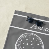 Serviette De Plage Octopus blanc marine moderne gris océan (En situation)