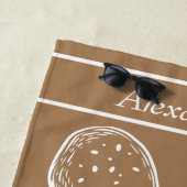 Serviette De Plage Octopus blanc marine moderne Tan (En situation)