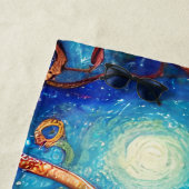 Serviette De Plage Octopus couleur Whimsical avec nom personnalisé (En situation)