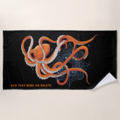 Serviette De Plage Octopus Orage Mandala Bleu (Devant)