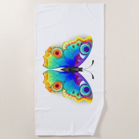 Serviette De Plage Oeil de paon arc-en-ciel (Devant)