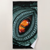 Serviette De Plage Œil de prédateur reptile primal (Devant)