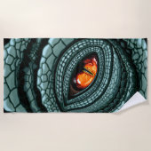 Serviette De Plage Œil de prédateur reptile primal (Devant)