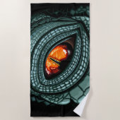 Serviette De Plage Œil de prédateur reptile primal (Devant)