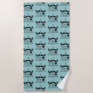 Serviette De Plage Oeuf Robin noir Humour Moustache bleu