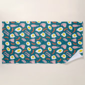 Serviette De Plage Oeufs Nouveautés Bacon Saucage Fried Petit déjeune (Devant)