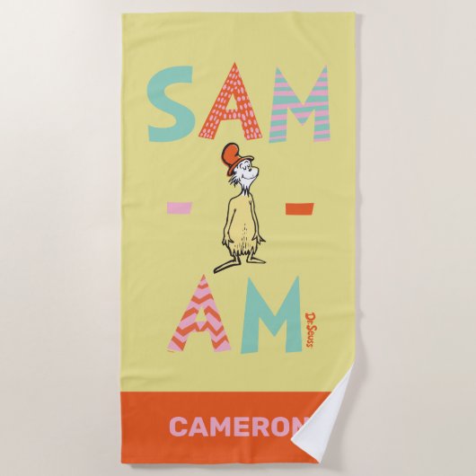 Serviette De Plage Oeufs verts et jambon | Sam-I-Am (Devant)