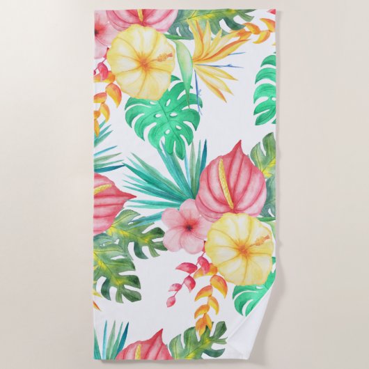 Serviette De Plage Oeuvre artistique de plage tropicale (Devant)