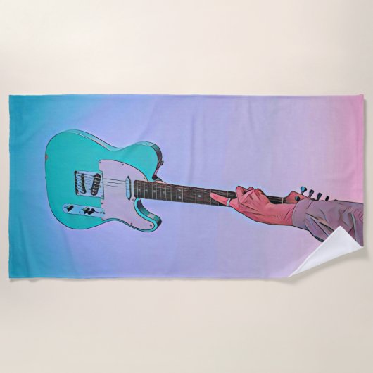 Serviette De Plage OEuvre classique de guitare (Devant)