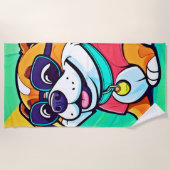 Serviette De Plage Oeuvre cool de style dessin (Devant)