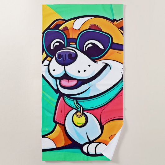 Serviette De Plage Oeuvre cool de style dessin (Devant)