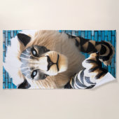 Serviette De Plage OEuvre de Lion (Devant)