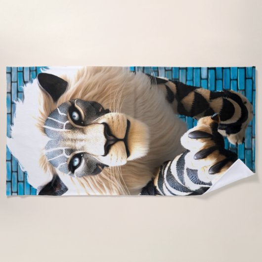 Serviette De Plage OEuvre de Lion (Devant)