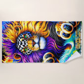 Serviette De Plage OEuvre de Lion (Devant)