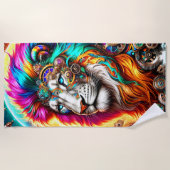 Serviette De Plage OEuvre de Lion (Devant)