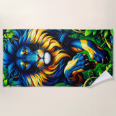 Serviette De Plage OEuvre de Lion (Devant)