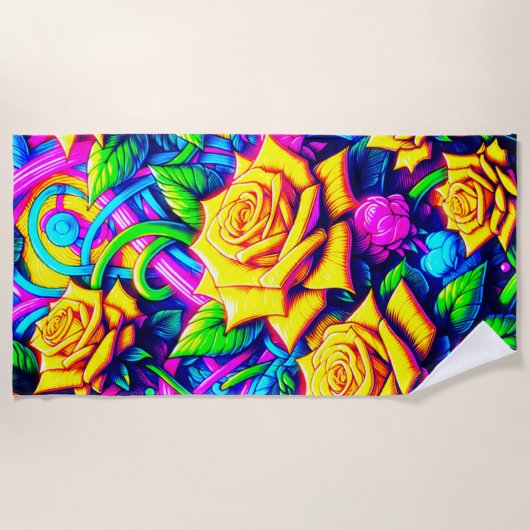 Serviette De Plage Oeuvre rose (Devant)