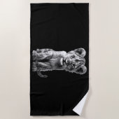 Serviette De Plage Oh Bébé Gros Chat Petit Noir (Devant)