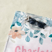 Serviette De Plage Oh So Girly mignonne Happy Kitten Friends Nom Flor (En situation)