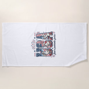 Serviette De Plage Oie Patriotique USA Vintage Quatrième Juillet Chem
