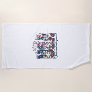 Serviette De Plage Oie Patriotique USA Vintage Quatrième Juillet Chem