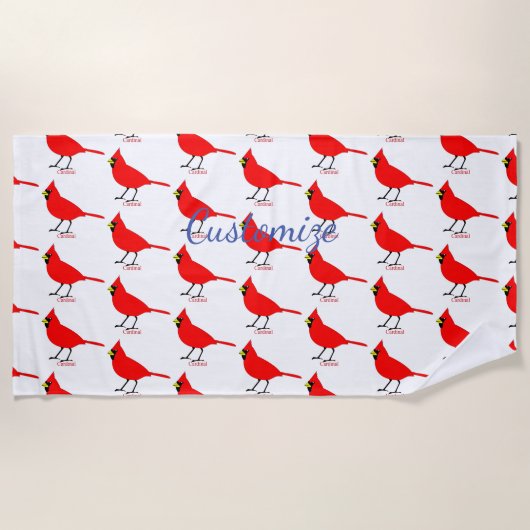 Serviette De Plage Oiseau cardinal rouge Thunder_Cove (Devant)