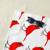 Serviette De Plage Oiseau cardinal rouge Thunder_Cove (En situation)