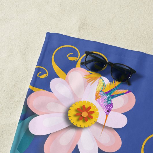 Serviette De Plage Oiseau coloré (En situation)