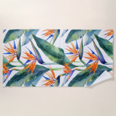 Serviette De Plage Oiseau tropical du paradis (Devant)