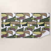 Serviette De Plage Oiseaux de Camouflage (Devant)