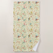 Serviette De Plage Oiseaux de Shabby & Branches Jaune (Devant)