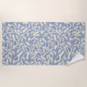Serviette De Plage Oiseaux et branches du patrimoine naturel (Devant)