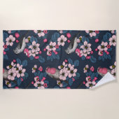 Serviette De Plage Oiseaux et fleurs (Devant)