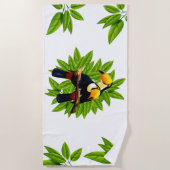 Serviette De Plage Oiseaux Exotiques (Devant)
