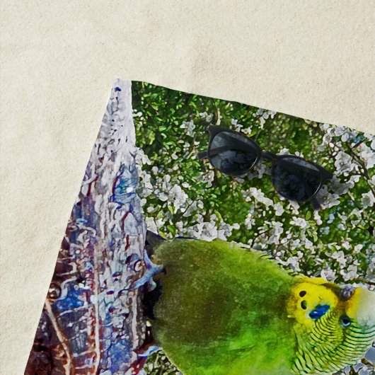 Serviette De Plage Oiseaux - perruches (En situation)