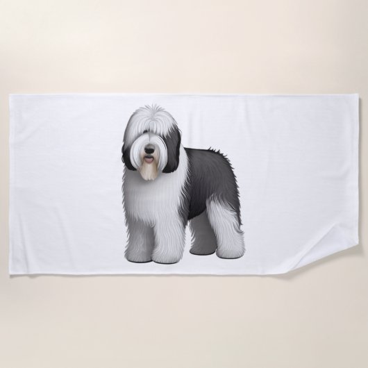 Serviette De Plage Old English Sheepdog 10 (Devant)