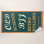 Serviette De Plage Old School BJJ Retro Rolling gym (Devant)