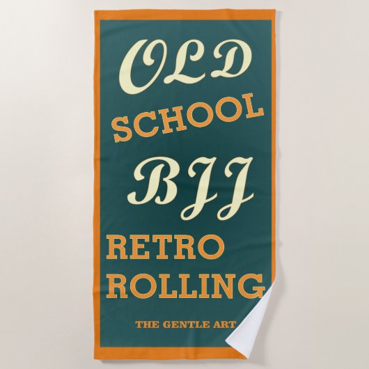 Serviette De Plage Old School BJJ Retro Rolling gym (Devant)