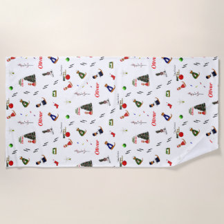 Serviette De Plage Oliver Le Motif aléatoire de Noël Otter