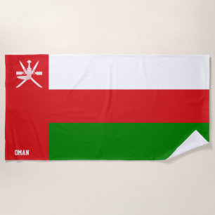 Serviette De Plage Oman Drapeau splendide patriotique