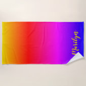 Serviette De Plage Ombre arc-en-ciel brillant personnalisé (Devant)
