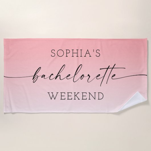 Serviette de plage Ombré Bachelorette Party (Devant)