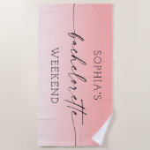 Serviette de plage Ombré Bachelorette Party (Devant)
