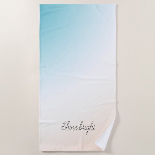Serviette De Plage Ombre blanche Aqua Peach (Devant)